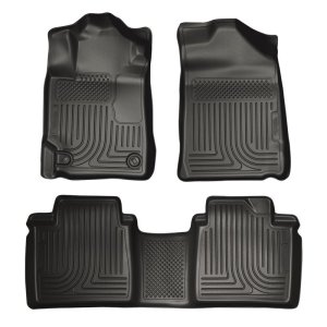Toyota Camry Floor Liners - Front + Rear - Husky Liners - WeatherBeater - Black - `07-`11